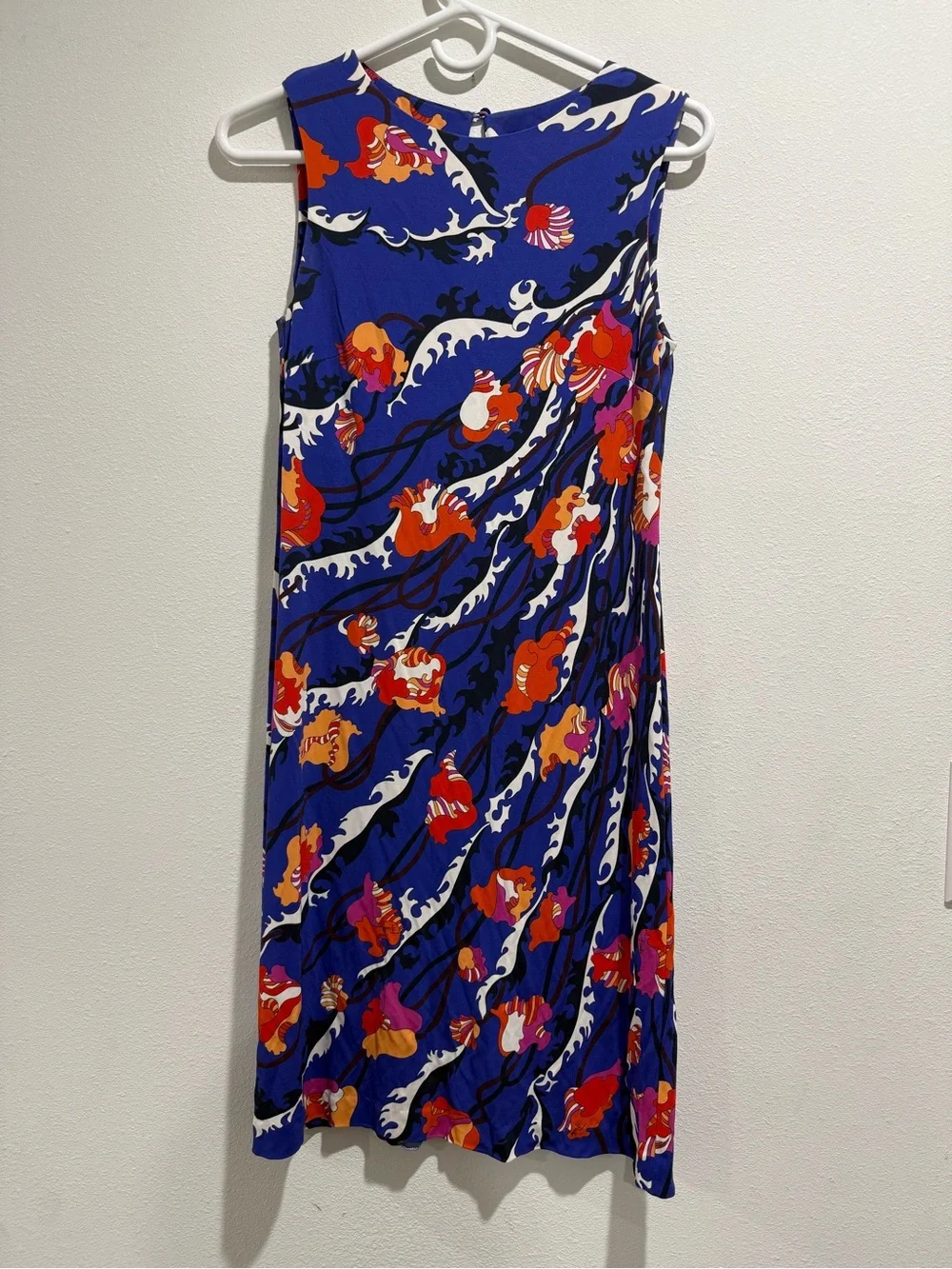 Emilio Pucci Royal Blue dress with Orange Pink Floral Motif - Picture 3 of 7